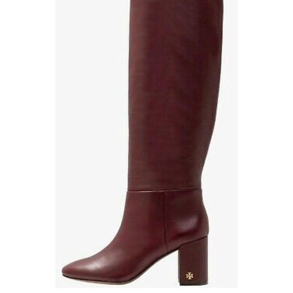 Tory Burch Brooke Slouchy Boots in Burgundy - Picture 5 of 8